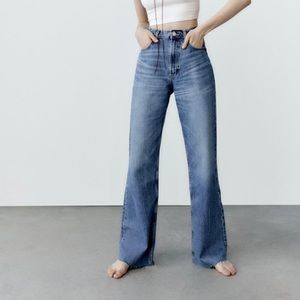 Zara Blue Flare & Wide Leg Jeans